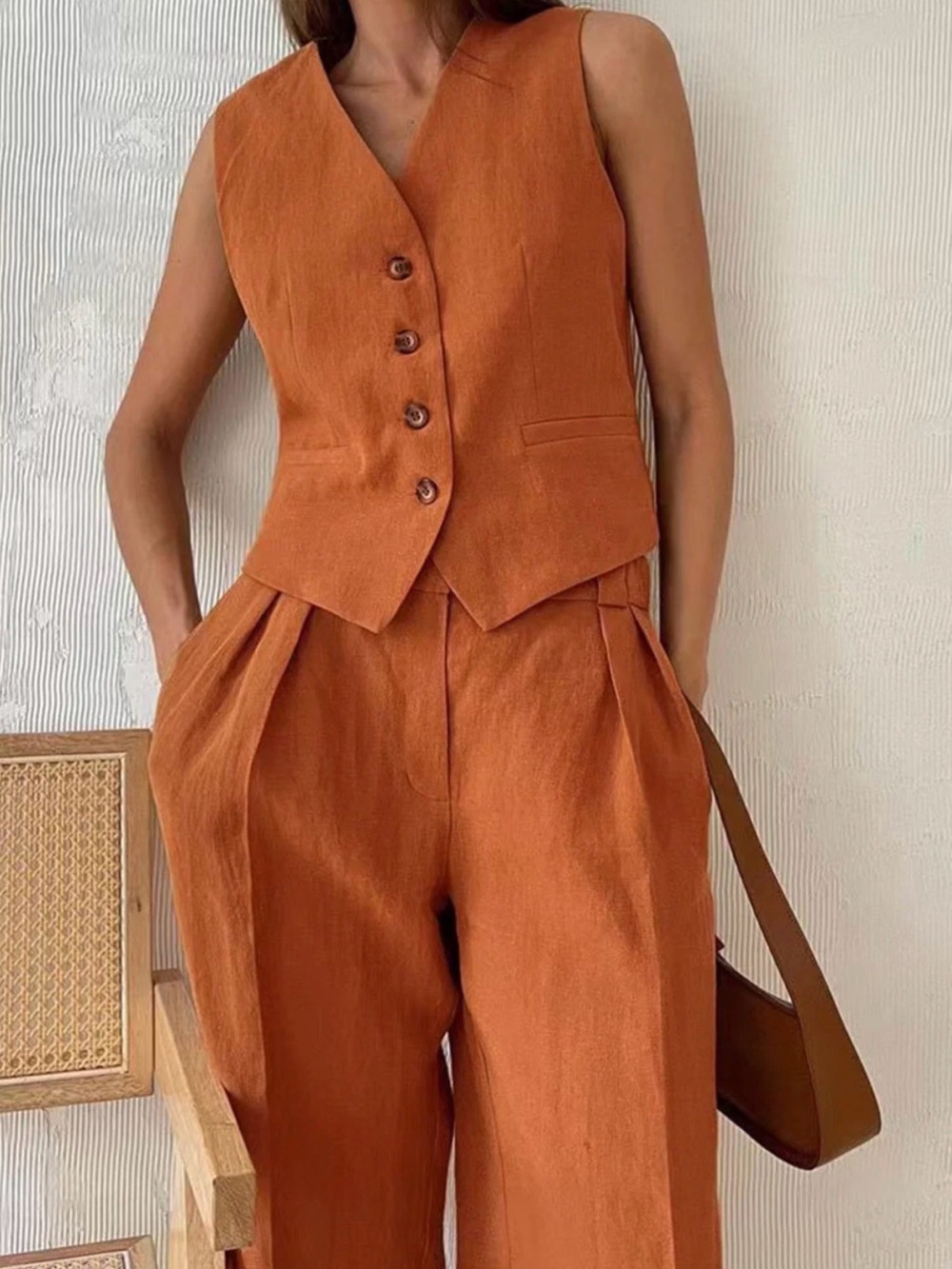 Cotton & Linen Pants Set